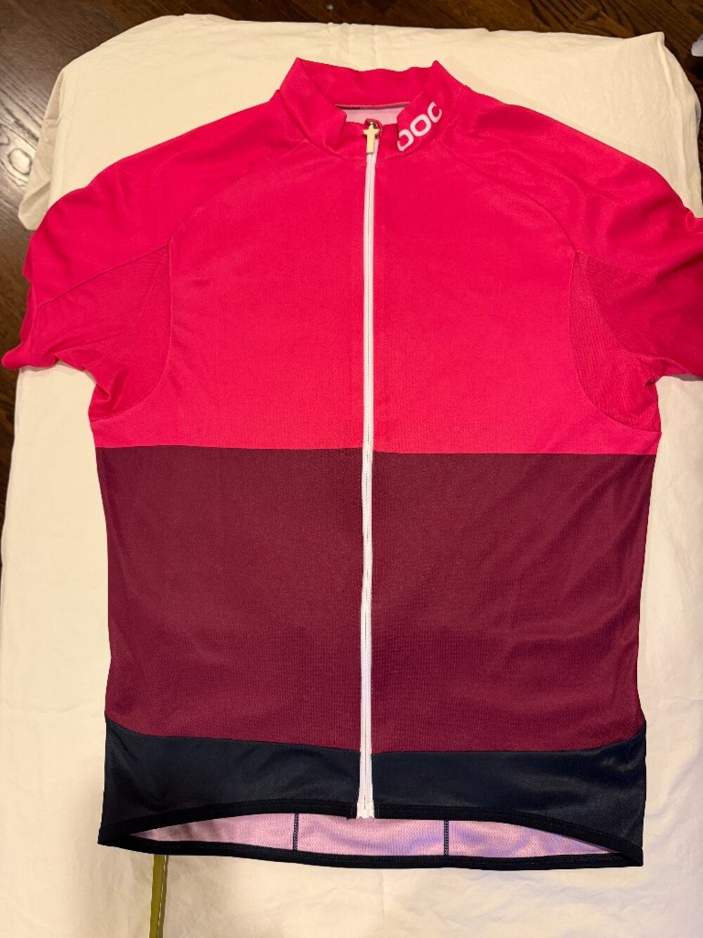 POC Men's Cycling Jersey Pink Maroon Colorblock Size L Like New